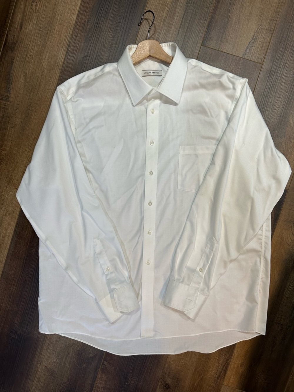 Joseph Abboud Men's White Classic Dress Shirt 18 36/37